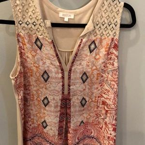 Red patterned Weston sleeveless top
